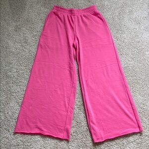 Mimosa • High Waisted Cotton Wide Leg Sweatpants Pink